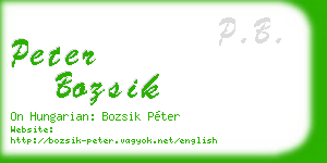 peter bozsik business card